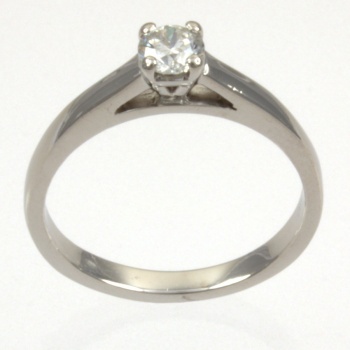 18ct White Gold Diamond 25pt Solitaire Ring Size K